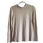 FOR THE REPUBLIC  tan ribbed mock neck sweater Sz L Photo 0