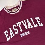 Pull & Bear Paradise League Maroon Cropped Sweatshirt Size S Long Sleeve Red Photo 4