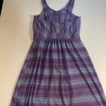 Tehama Athleisure Fit and Flare Mini Blue & Purple Stripes Tennis Preppy Dress S Photo 8