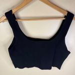DISSH Ribbed Knit Cropped‎ Tank Top Square Neck Black Size 14 Goth Rayon Nylon Photo 6