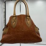 Fendi  Du Jour RARE Embossed Leather Satchel Designer Handbag F Logo Details Photo 0