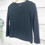 Talbots  Black Metallic Gold Speckled Long Sleeve T-Shirt Top Size Small Petite Photo 2