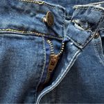 Women's Midrise Cuffed Denim Shorts Large 10/12 Medium Wash Stretch Jeans Blue Photo 3