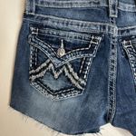 Miss Me  ladies bling gem boyfriend dark wash cut off denim shorts size 26 Photo 6