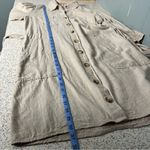 Esprit  Linen Botton Front Utility Midi Dress Lightweight Khaki Women’s Size S Photo 5