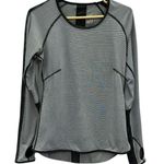 BKE Sport Athletic Workout Long Sleeve Thumb Hole Shirt Black White Size Medium Photo 5