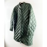 J.Jill  Longline Down Quilted Puffer Coat Jacket Green Large Photo 7