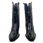 Mango  Leather Cowboy Ankle Boots with Embroidery Seams Black Size 39/ 8.5 Photo 4