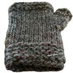 Women’s Fingerless Gloves Mitts Wool Grey Gray Photo 3