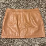 Free People Faux Leather Mini Skirt Tan Size 4 Photo 1