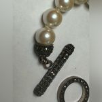 VINTAGE JUDITH JACK MARCASITE PEARL Toggle Bracelet WATCH Black Photo 10