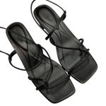 ON 34th Women's Square Open Toe Strappy Slingback Dress Sandals Black Size 9M Photo 3
