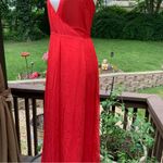 frame denim Frame Womens Red 100% Silk Wrap Maxi Dress Size M Medium Photo 3
