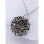 Silver Jeans Lightly domed colorful rhinestone pendant necklace brushed antique silver Photo 5