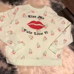 Holiday Time Christmas sweatshirt mistletoe and kisses XL Photo 0