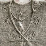 M Rena 100% lambswool gray crochet detailing V Photo 4