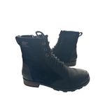 Sorel Emelie Short Lace Waterproof Combat Boots Black Leather Suede 6.5 EU 37.5 Photo 8