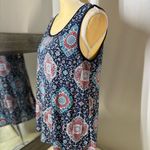 Agenda Blue Medallion Print Tank Top Size M Photo 2