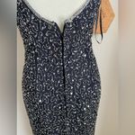 Laurence Kazar Vintage  Beaded Sequin Evening Slit Sleeveless Black Dress, Medium Photo 7