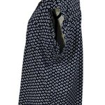 Jachs Girlfriend NY XX-Large Top Button-Up Cap Sleeve Geometric Pocket Navy Blue Photo 4