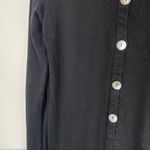 Ermanna Designer Knit Long Sleeve Dress Mother of Pearl Button Back Sz Small Black Photo 10