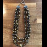 Earth Toned Tigers Eye Beaded/Marbled Necklace Photo 0