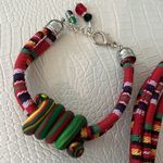 Handmade clay jewelry set Red Photo 3