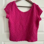 Maeve Anthropologie Socialite Popcorn Top Hot Pink Size M Photo 0