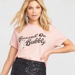 Show Me Your Mumu Buzzed On bubbly Graphic Tee Pink Cotton Size Small Photo 0