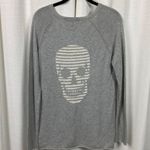Skull Cashmere Gray Cashmere Blend Skull Print Sweater Sz.S Photo 6