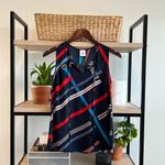 CAbi 5736 Hold Up Navy Belt Print Tie Neck Tank Top Sleeveless Blouse, XS Photo 1