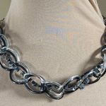 None Braided Choker Necklace Black Silver Rhinestone Chunky Statement Photo 0