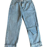 Pink Lily Baggy High Rise‎ Wide Leg Distressed Jeans  Light Wash Denim Size 32 Photo 0