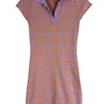 RSQ Mini Polo Shirt Dress Womens S Purple Orange Psychedelic Plaid Knit Retro Photo 1