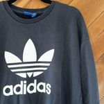 adidas Originals Women's Trefoil logo Crew pullover black Sweatshirt Photo 3