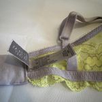 Victoria's Secret Victoria’s Secret 36D Lined Demi Neon Yellow Grey Lace Underwire Bra Dream Angel Photo 10