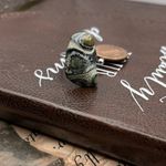 Unique HandCrafted Tumbled Green Moss Agate Bumpy Spot Swirled Oregon Coast Ring Photo 0