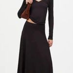 Madewell Womens Black Jersey Asymmetric-Seam Midi Skirt Photo 0