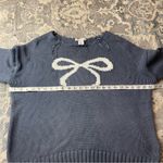 Sincerely Jules Periwinkle Sweater with White Bow Blue Photo 3