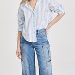 We The Free Free People Kelia Stripe Trapeze Shirt Size Large Photo 3