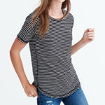 Madewell 🖤 Black and White Striped Fitted Short Sleeve T-Shirt Photo 0