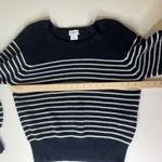 Marella Sport Striped Cotton Knit Sweater Large Navy Nautical Coastal Pullover Blue Photo 9