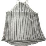 Joie  Silk Tank Top Womens XS White Silver Zelpha Striped Sheer‎ Blouse Silk Photo 4