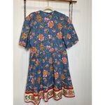 Joie NEW  Floral Mini Shirt Dress Blue Red & Yellow Casual Summer Plus Size 16 Photo 1