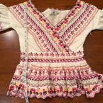 AMUR Alma Embroidered Top‎ Off the Shoulder Boho Organic Cotton Size Small Pink Photo 12