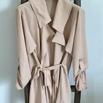 Liberty Love Elegant Cream Women's Top Trench Coat Lightweight Jacket M Photo 0