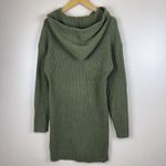 Lulus Snuggly Olive Green Hooded Mini Sweater Dress Size M Cozy Photo 3