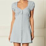 Boyish  Sunrise Blue Button Front Puff Sleeve Denim Mini Dress Size Medium NWT Photo 1