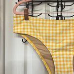 Old Navy BRAND NEW  Mid Rise Yellow Gingham Pattern Bikini Bottoms Size L Photo 2