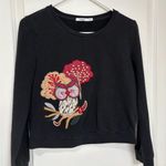 🔵 La go go Black Embroidered Owl Sweatshirt | Size S | Whimsical Fall Vibes Photo 0